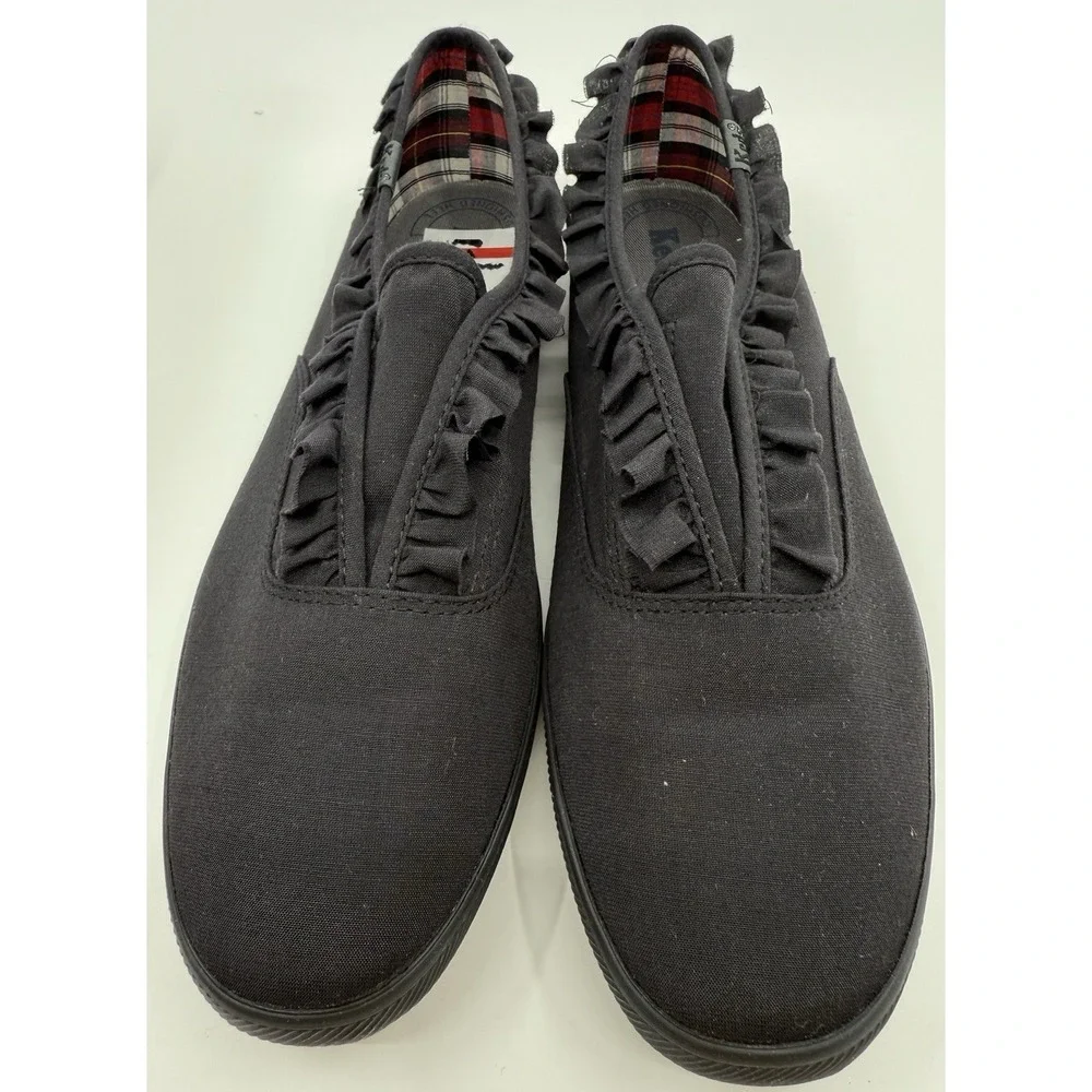 Keds Women's Black Ruffle Champion Shoes Slip On Sz 8.5 NIB